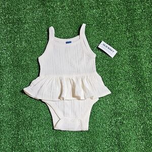 Old Navy Ivory Baby Bodysuit with Ruffles